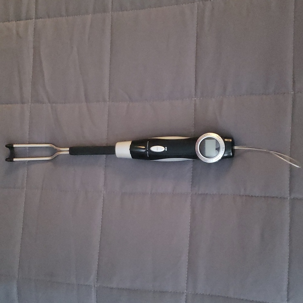 Sharper Image Rainproof Grilling Fork with Built-In Thermometer and Light